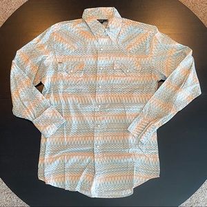 🤍Tin Haul Mens Large Western Print Long Sleep Snap Shirt